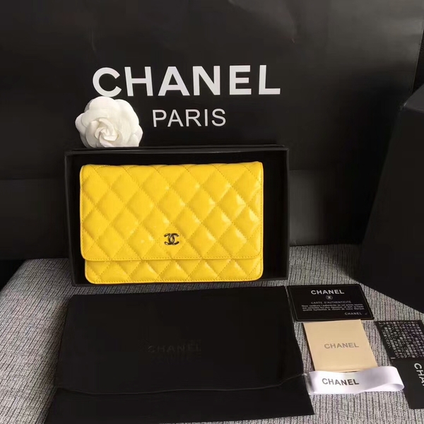 Chanel WOC Flap Bag Patent Leather A33814C Yellow Chanel WOC Flap Bag Patent Leather A33814C Yellow