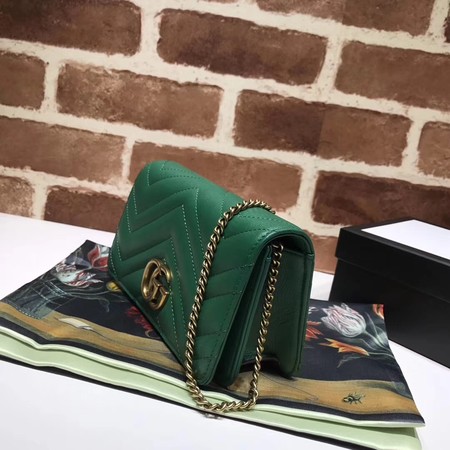 Gucci GG Marmont Matelasse mini Bag 448426 Green Gucci GG Marmont Matelasse mini Bag 448426 Green