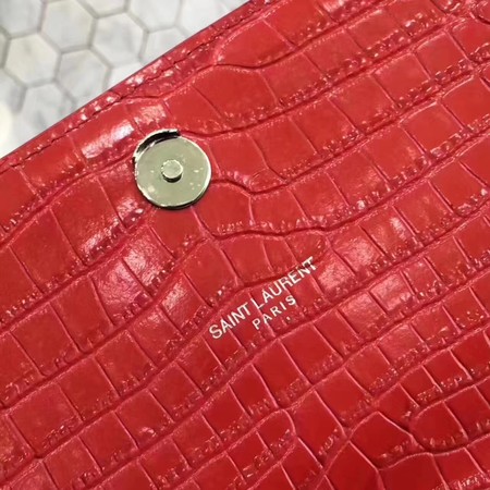 Saint Laurent mini Croco Leather Cross-body Shoulder Bag Y2811 Red Saint Laurent mini Croco Leather Cross-body Shoulder Bag Y2811 Red