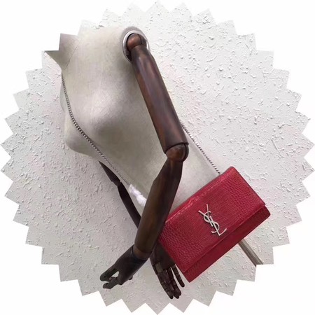 Saint Laurent mini Croco Leather Cross-body Shoulder Bag Y2811 Red Saint Laurent mini Croco Leather Cross-body Shoulder Bag Y2811 Red