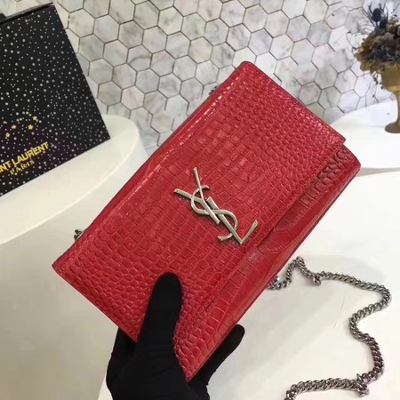 Saint Laurent mini Croco Leather Cross-body Shoulder Bag Y2811 Red Saint Laurent mini Croco Leather Cross-body Shoulder Bag Y2811 Red