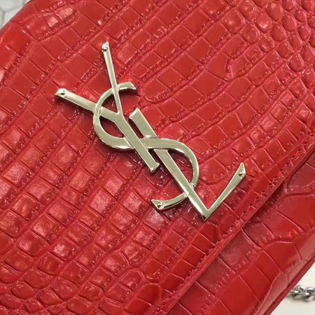 Saint Laurent mini Croco Leather Cross-body Shoulder Bag Y2811 Red Saint Laurent mini Croco Leather Cross-body Shoulder Bag Y2811 Red