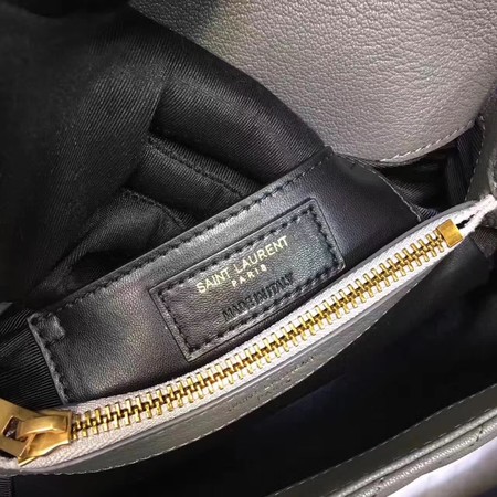 YSL Classic Monogramme Grey Leather Flap Bag Y392737 Gold YSL Classic Monogramme Grey Leather Flap Bag Y392737 Gold