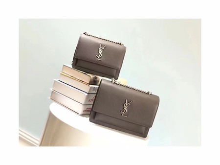 Yves Saint Laurent Leather Cross-body Shoulder Bag Y8004 Grey Yves Saint Laurent Leather Cross-body Shoulder Bag Y8004 Grey