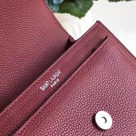 Yves Saint Laurent Leather Cross-body Shoulder Bag Y8004 Wine Yves Saint Laurent Leather Cross-body Shoulder Bag Y8004 Wine