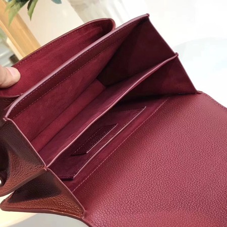 Yves Saint Laurent Leather Cross-body Shoulder Bag Y8004 Wine Yves Saint Laurent Leather Cross-body Shoulder Bag Y8004 Wine