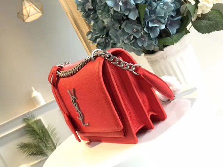 Yves Saint Laurent Leather Cross-body Shoulder Bag Y8005 Red Yves Saint Laurent Leather Cross-body Shoulder Bag Y8005 Red