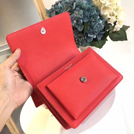 Yves Saint Laurent Leather Cross-body Shoulder Bag Y8005 Red Yves Saint Laurent Leather Cross-body Shoulder Bag Y8005 Red