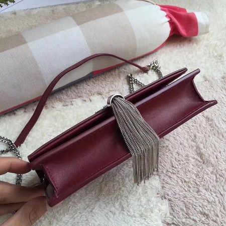 Yves Saint Laurent Leather Cross-body Shoulder Bag Y8011 Wine Yves Saint Laurent Leather Cross-body Shoulder Bag Y8011 Wine