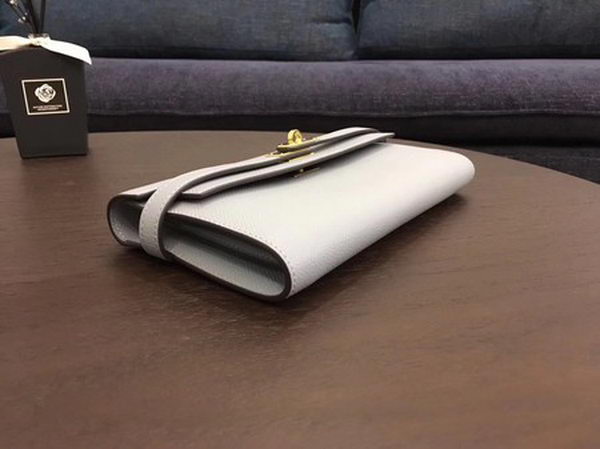 Hermes Kelly Epsom Leather Wallet H4086 Light Grey Hermes Kelly Epsom Leather Wallet H4086 Light Grey