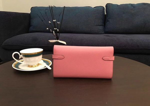 Hermes Kelly Epsom Leather Wallet H4086 Pink Hermes Kelly Epsom Leather Wallet H4086 Pink