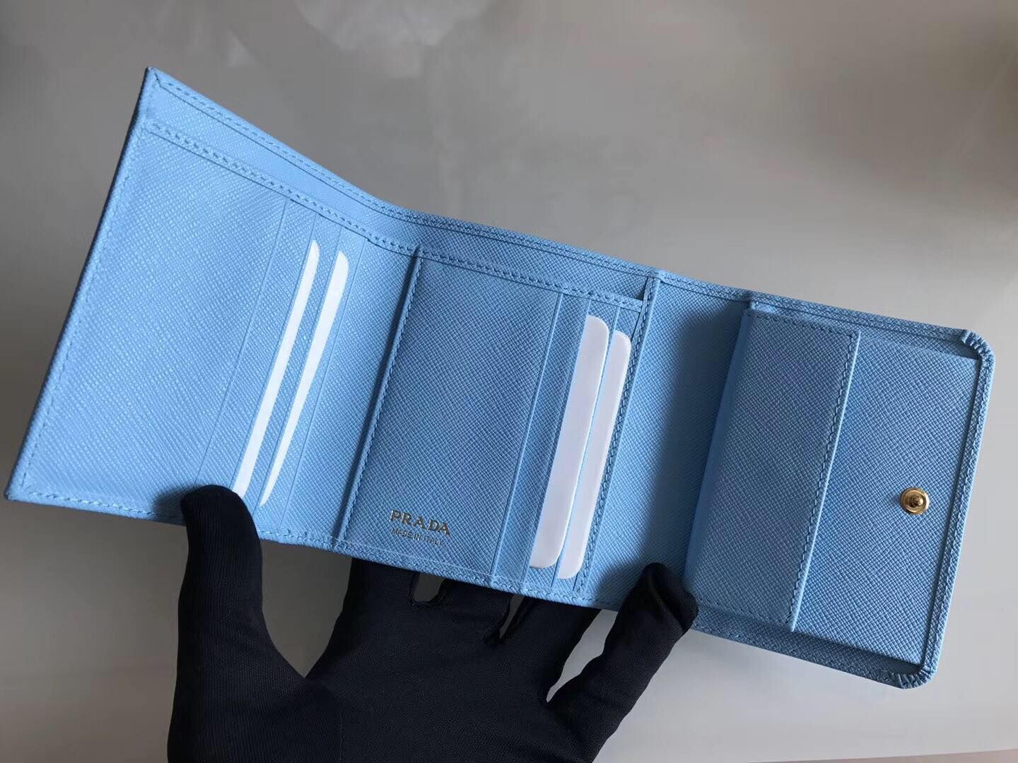 Prada Saffiano Leather Tri-Fold Wallet 1MH524 Prada Saffiano Leather Tri-Fold Wallet 1MH524