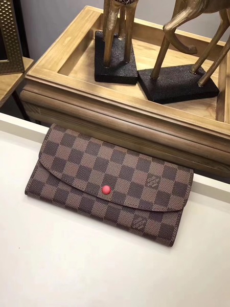 Louis Vuitton Damier Ebene Canvas EMILIE WALLET N63544 Red Louis Vuitton Damier Ebene Canvas EMILIE WALLET N63544 Red