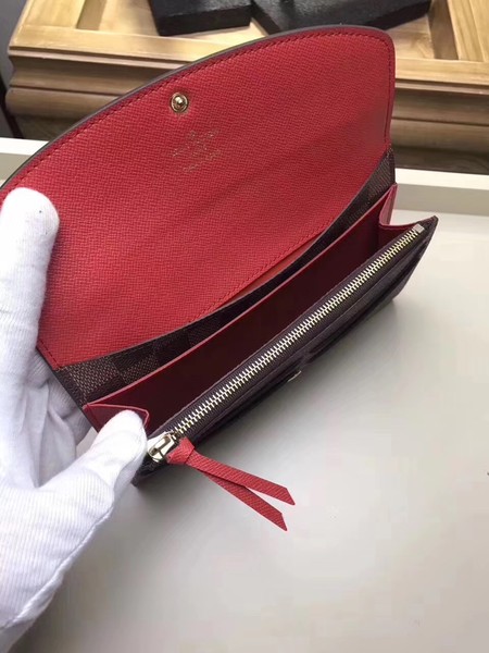 Louis Vuitton Damier Ebene Canvas EMILIE WALLET N63544 Red Louis Vuitton Damier Ebene Canvas EMILIE WALLET N63544 Red