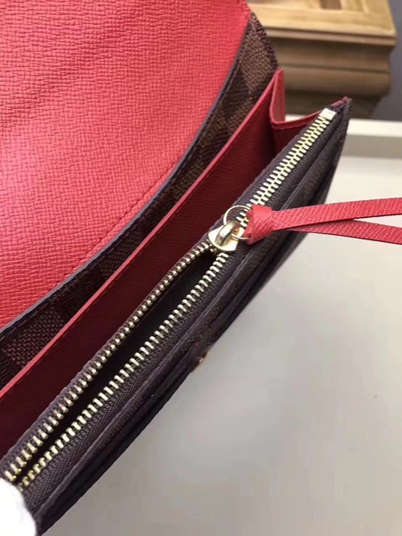 Louis Vuitton Damier Ebene Canvas EMILIE WALLET N63544 Red Louis Vuitton Damier Ebene Canvas EMILIE WALLET N63544 Red