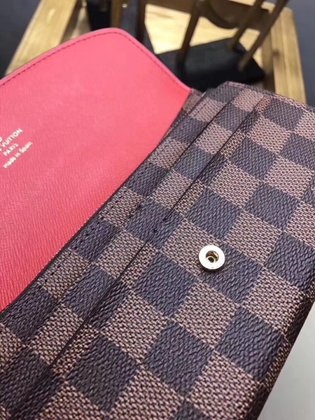 Louis Vuitton Damier Ebene Canvas EMILIE WALLET N63544 Red Louis Vuitton Damier Ebene Canvas EMILIE WALLET N63544 Red