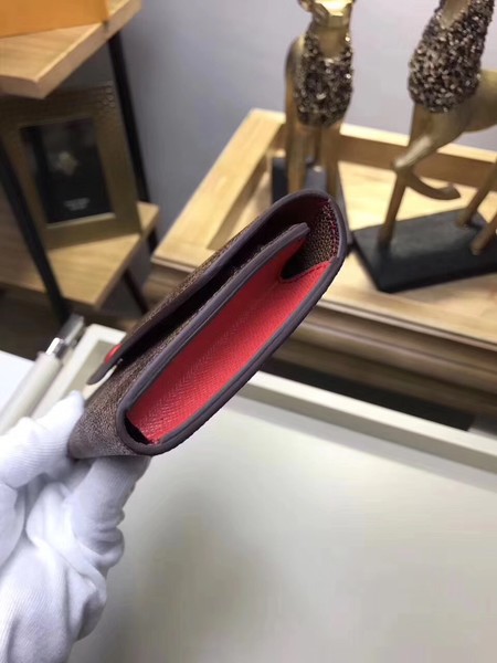 Louis Vuitton Damier Ebene Canvas EMILIE WALLET N63544 Red Louis Vuitton Damier Ebene Canvas EMILIE WALLET N63544 Red