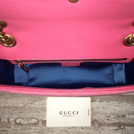 Gucci GG Marmont Chevron Velvet Shoulder Bag 443497 Pink Gucci GG Marmont Chevron Velvet Shoulder Bag 443497 Pink
