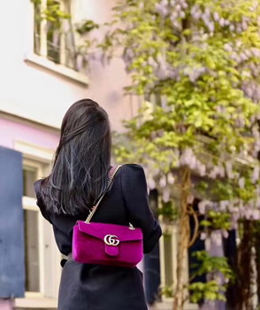 Gucci GG Marmont Chevron Velvet Shoulder Bag 443497 Purple Gucci GG Marmont Chevron Velvet Shoulder Bag 443497 Purple