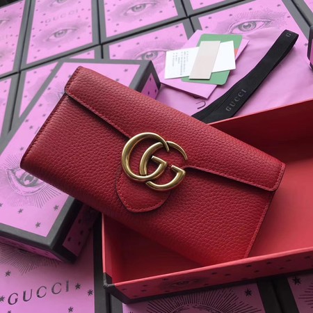 Gucci GG Marmont Matelasse Leather Wallet 400586 Red Gucci GG Marmont Matelasse Leather Wallet 400586 Red