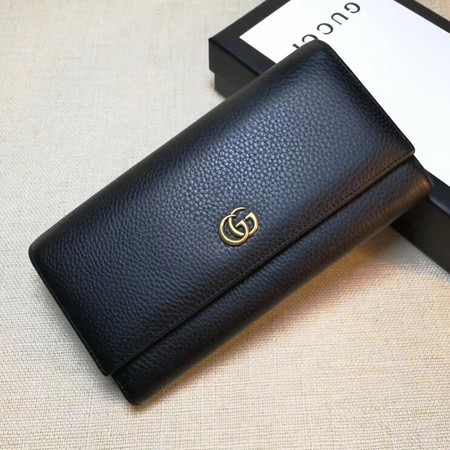 Gucci Leather Continental Wallet 456116 Black Gucci Leather Continental Wallet 456116 Black