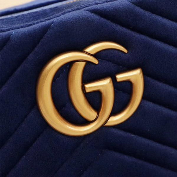 Gucci GG Marmont Matelasse Velvet Shoulder Bag 447632 Royal Gucci GG Marmont Matelasse Velvet Shoulder Bag 447632 Royal