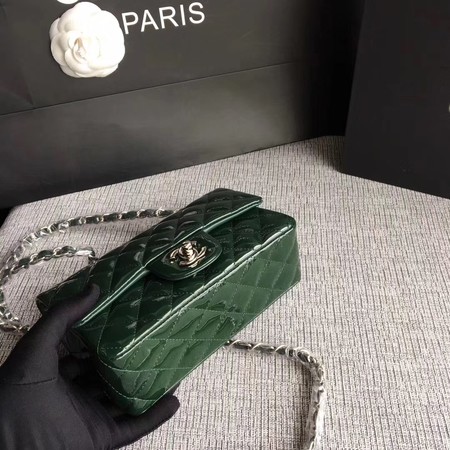 Chanel Classic Flap mini Bag Original Leather A1117 Green Chanel Classic Flap mini Bag Original Leather A1117 Green