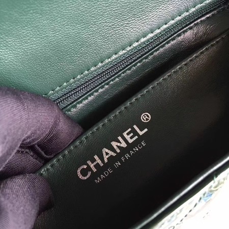 Chanel Classic Flap mini Bag Original Leather A1117 Green Chanel Classic Flap mini Bag Original Leather A1117 Green