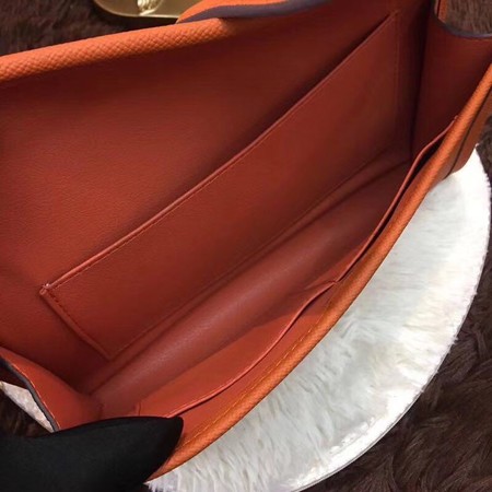 Hermes Togo Leather Clutch H88017 Orange Hermes Togo Leather Clutch H88017 Orange