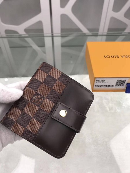 Louis Vuitton Damier Ebene Canvas Zipped Compact Wallet N61667 Louis Vuitton Damier Ebene Canvas Zipped Compact Wallet N61667
