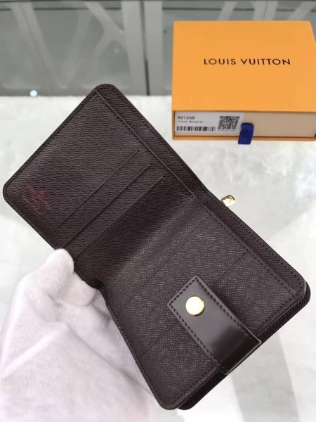 Louis Vuitton Damier Ebene Canvas Zipped Compact Wallet N61667 Louis Vuitton Damier Ebene Canvas Zipped Compact Wallet N61667
