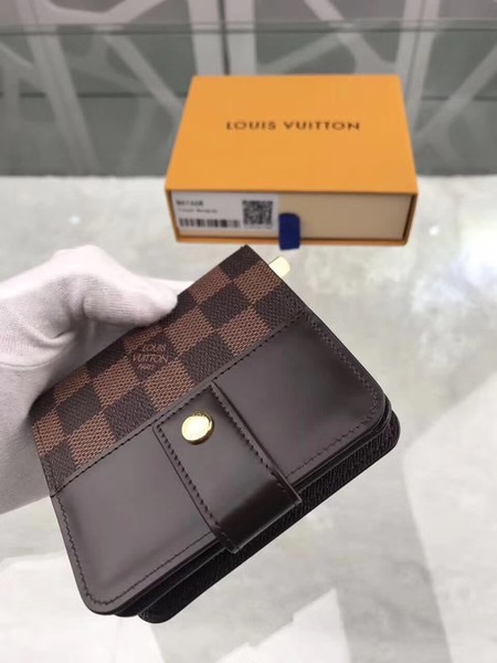 Louis Vuitton Damier Ebene Canvas Zipped Compact Wallet N61667 Louis Vuitton Damier Ebene Canvas Zipped Compact Wallet N61667