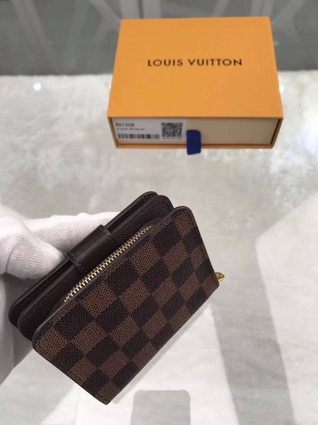 Louis Vuitton Damier Ebene Canvas Zipped Compact Wallet N61667 Louis Vuitton Damier Ebene Canvas Zipped Compact Wallet N61667
