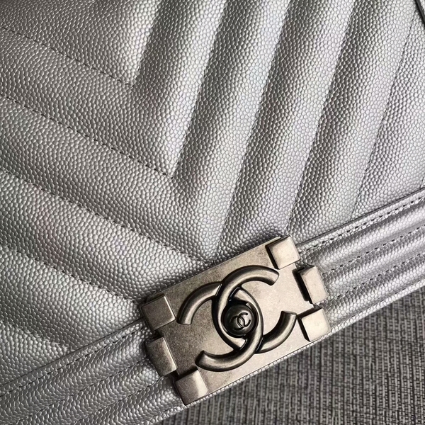 Boy Chanel Original Chevron Leather 67086 White Boy Chanel Original Chevron Leather 67086 White