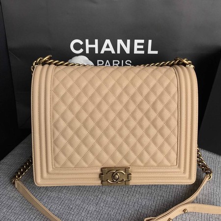 Boy Chanel Flap Shoulder Bag Apricot Original Cannage Pattern A67087 Gold Boy Chanel Flap Shoulder Bag Apricot Original Cannage Pattern A67087 Gold