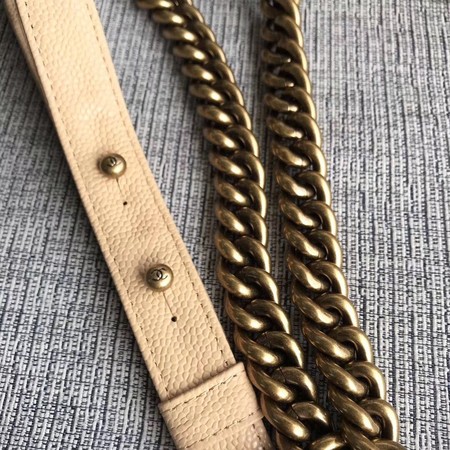 Boy Chanel Flap Shoulder Bag Apricot Original Cannage Pattern A67087 Gold Boy Chanel Flap Shoulder Bag Apricot Original Cannage Pattern A67087 Gold