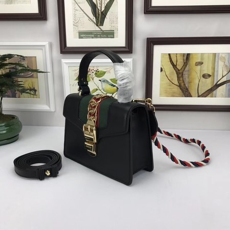 Gucci Sylvie Lather mini Bag 470270 Black Gucci Sylvie Lather mini Bag 470270 Black