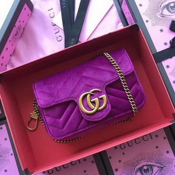 Gucci GG Marmont Velvet Super Mini Bag 476433 Purple Gucci GG Marmont Velvet Super Mini Bag 476433 Purple