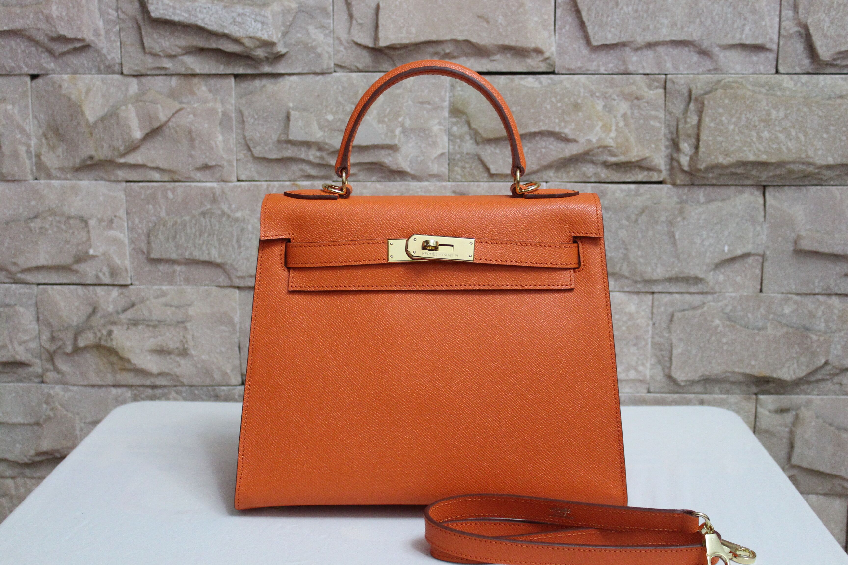 Hermes Kelly 28cm Shoulder Bags espom leather orange Hermes Kelly 28cm Shoulder Bags espom leather orange
