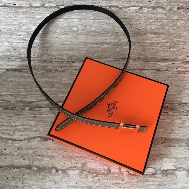 Hermes Focus belt buckle & Reversible leather strap 13 mm H20815 grey