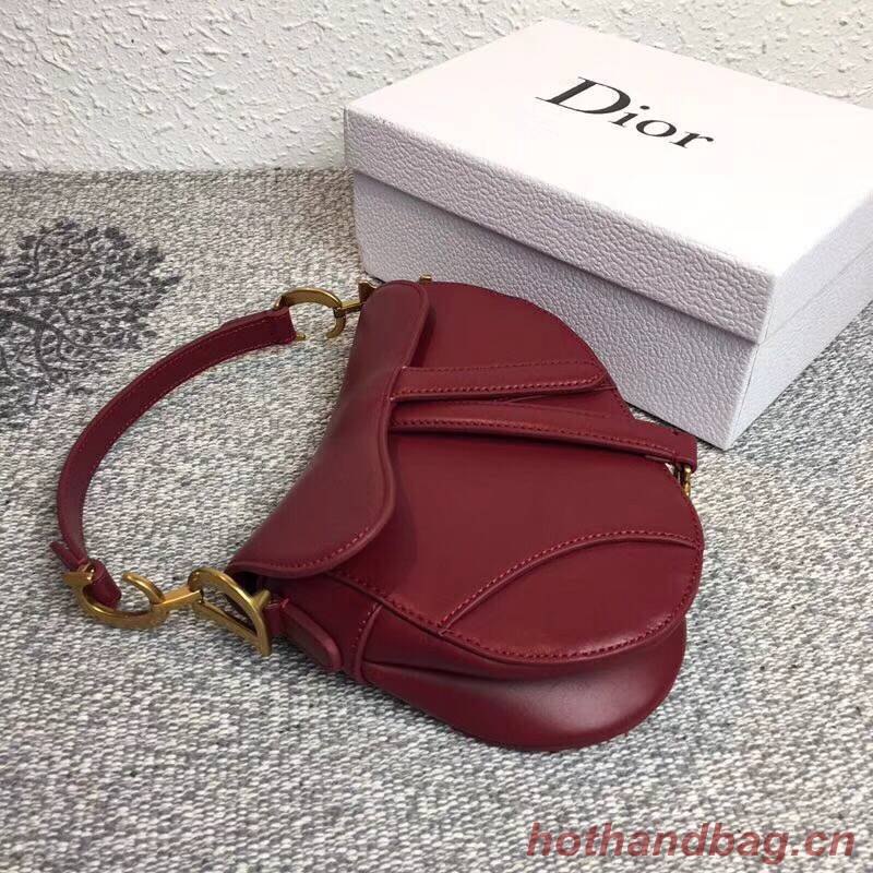 Dior SADDLE BAG IN RED CALFSKIN M0446 red Dior SADDLE BAG IN RED CALFSKIN M0446 red