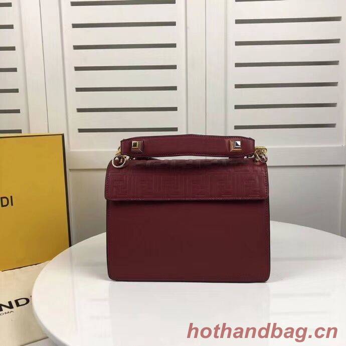 FENDI Kan I Leather Shoulder Bag F9235 red FENDI Kan I Leather Shoulder Bag F9235 red