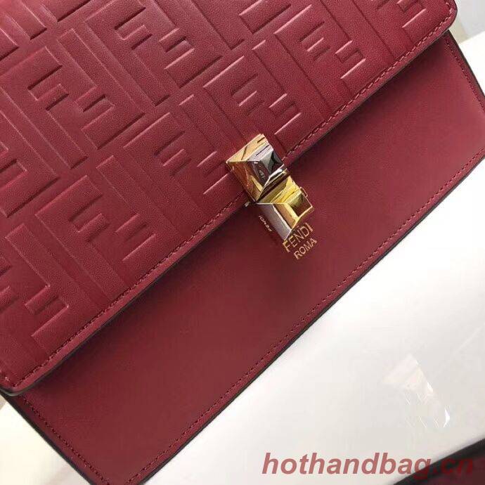 FENDI Kan I Leather Shoulder Bag F9235 red FENDI Kan I Leather Shoulder Bag F9235 red