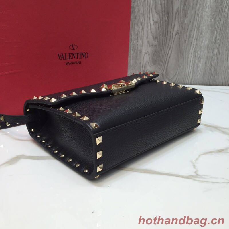 VALENTINO Rockstud leather cross-body bag 76357 black VALENTINO Rockstud leather cross-body bag 76357 black