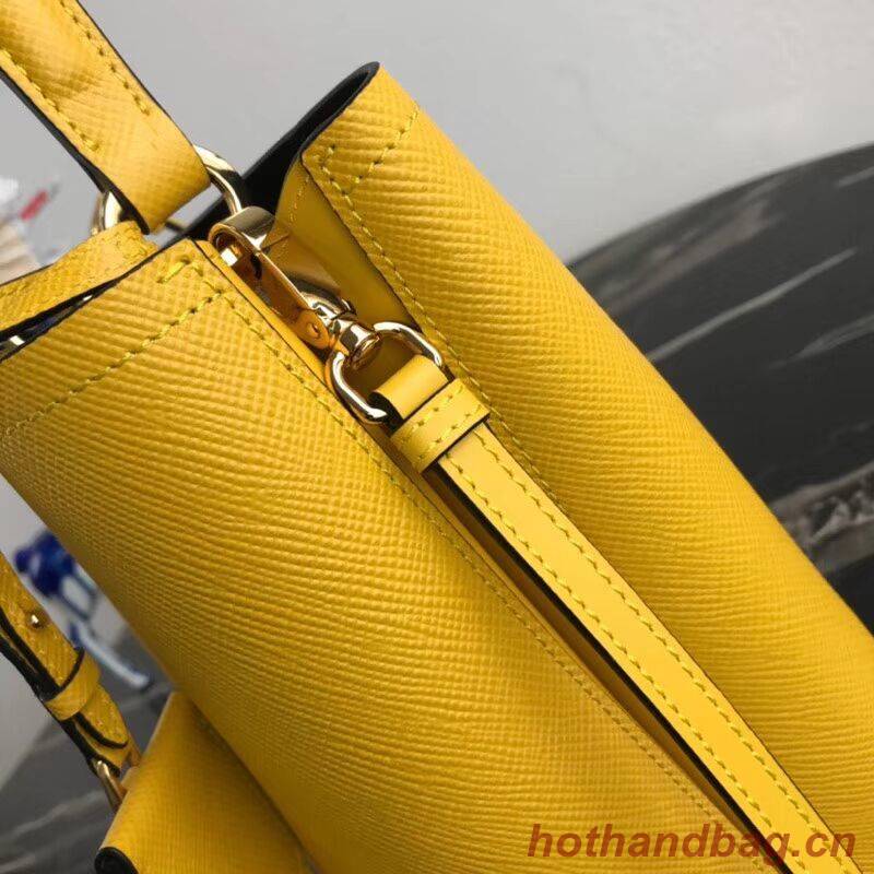Prada Double Saffiano leather bag 1BA212 lemon Prada Double Saffiano leather bag 1BA212 lemon