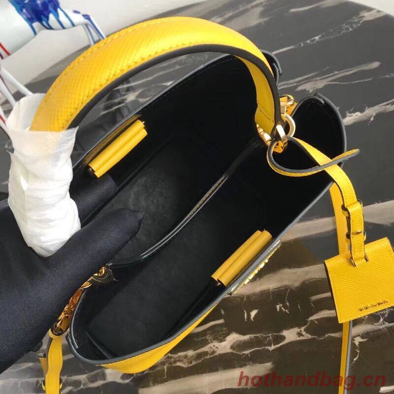 Prada Double Saffiano leather bag 1BA212 lemon Prada Double Saffiano leather bag 1BA212 lemon