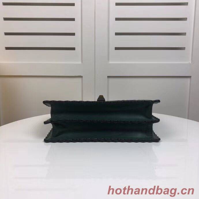 Fendi KAN I F leather bag 8BF053 green Fendi KAN I F leather bag 8BF053 green