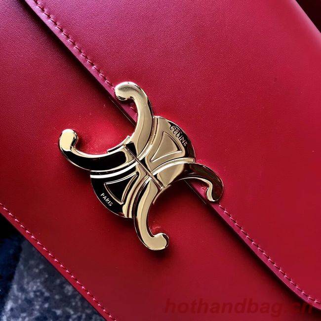 CELINE MEDIUM TRIOMPHE BAG IN SHINY CALFSKIN CL87363 RED CELINE MEDIUM TRIOMPHE BAG IN SHINY CALFSKIN CL87363 RED