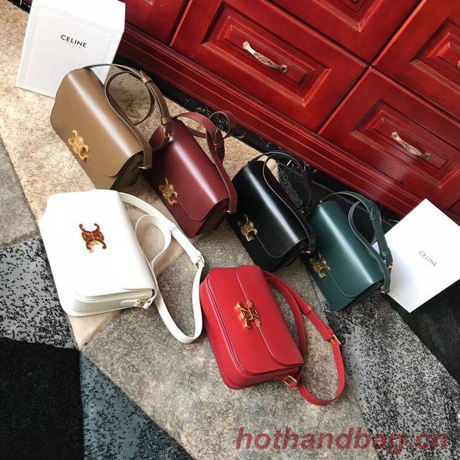 CELINE MEDIUM TRIOMPHE BAG IN SHINY CALFSKIN CL87363 RED CELINE MEDIUM TRIOMPHE BAG IN SHINY CALFSKIN CL87363 RED