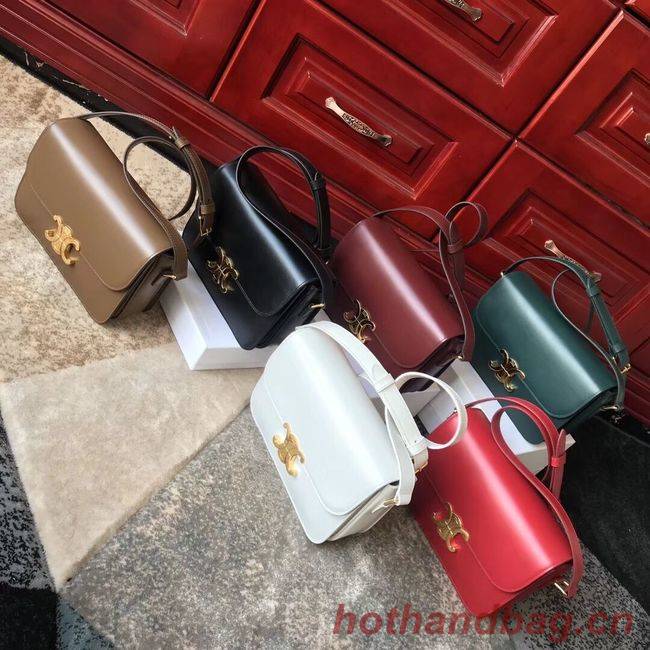 CELINE MEDIUM TRIOMPHE BAG IN SHINY CALFSKIN CL87363 RED CELINE MEDIUM TRIOMPHE BAG IN SHINY CALFSKIN CL87363 RED